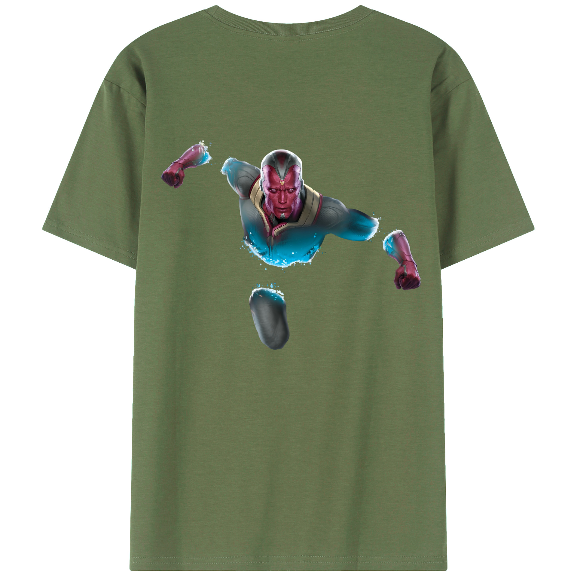 （画像用） アベンジャーズ The Avengers 綿100％ メンズ半袖Tシャツ（バックプリント） 通気性